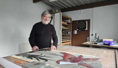 restaurateur de vitraux depuis 50 ans Michel ouvre son atelier au public