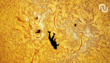 Cette photo d'un parachutiste tombant devant le Soleil est à peine croyable