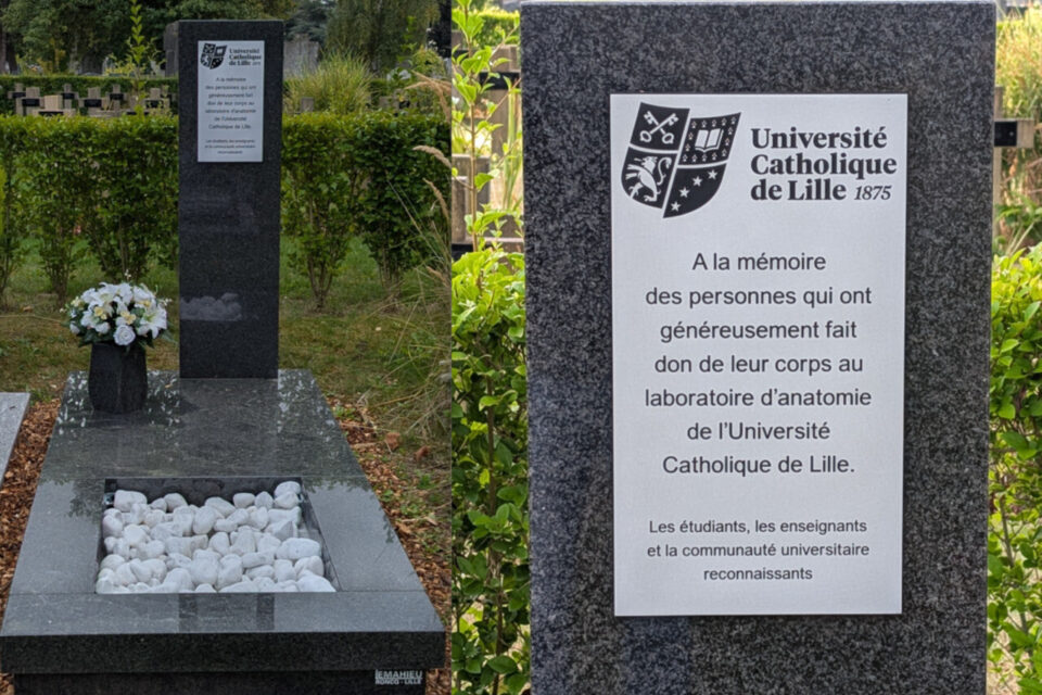 fac médecine laboratoire anatomie dissection don de corps stèle cimetière lille