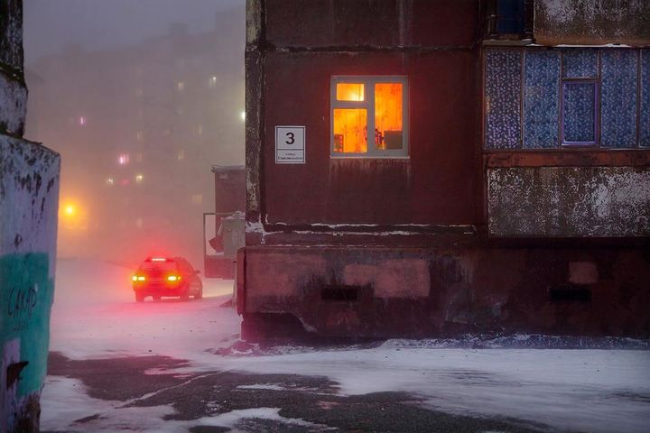 Photographie issue de l'ouvrage de Christophe Jacrot "Winterland" à Norilsk, en Russie. (CHRISTOPHE JACROT)