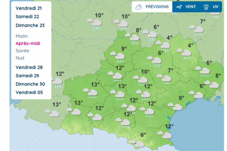 Voici les prévisions prévues en Occitanie ce dimanche après-midi.