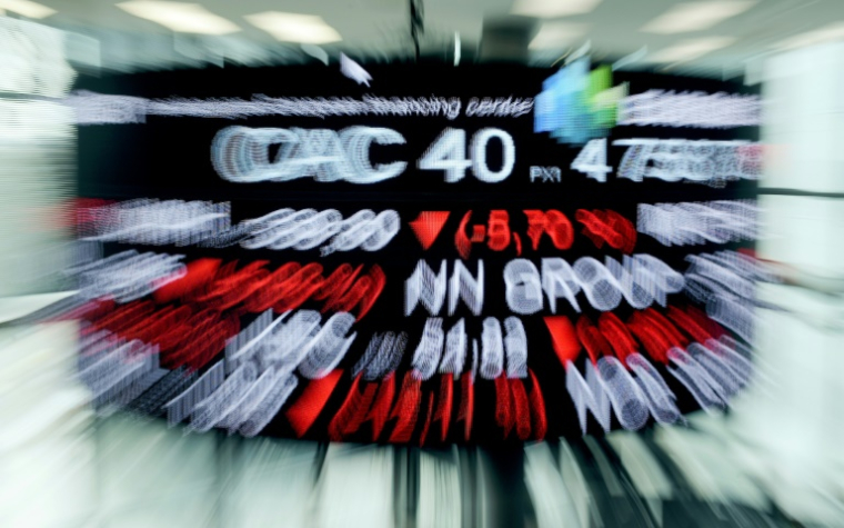 La salle de contrôle d'Euronext, société qui gère la Bourse de Paris ( AFP / ERIC PIERMONT )