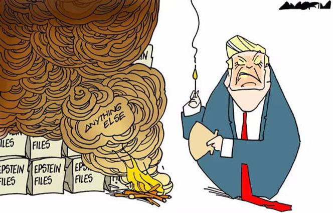 Le dessin paru en une du « Monde » daté du 25 novembre, signé par le dessinateur brésilien Amorim. 