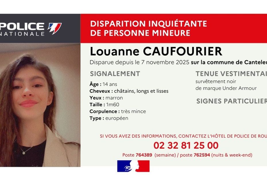 Disparition inquiétante d’une mineure près de Rouen, la police lance un appel à témoins