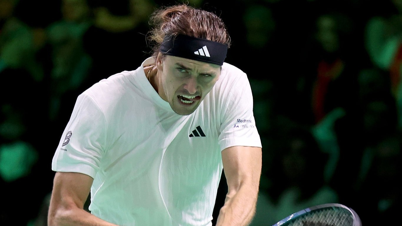 Alexander Zverev lors de son match contre Francisco Cerundolo. (Giampiero Sposito/Getty Images)