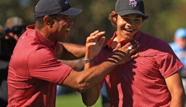 golf-video-trou-en-un-tiger-woods-charlie-woods-pnc-championship Photo by Mike Ehrmann / GETTY IMAGES NORTH AMERICA / Getty Images via AFP