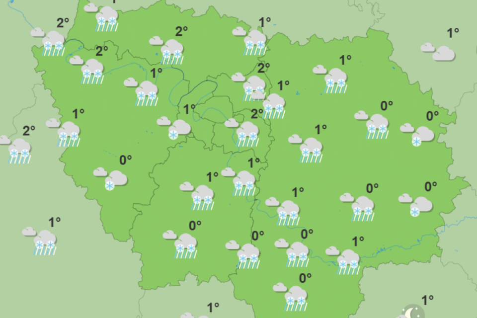 Il devrait neiger sur quasiment toute l'Île-de-France samedi soir