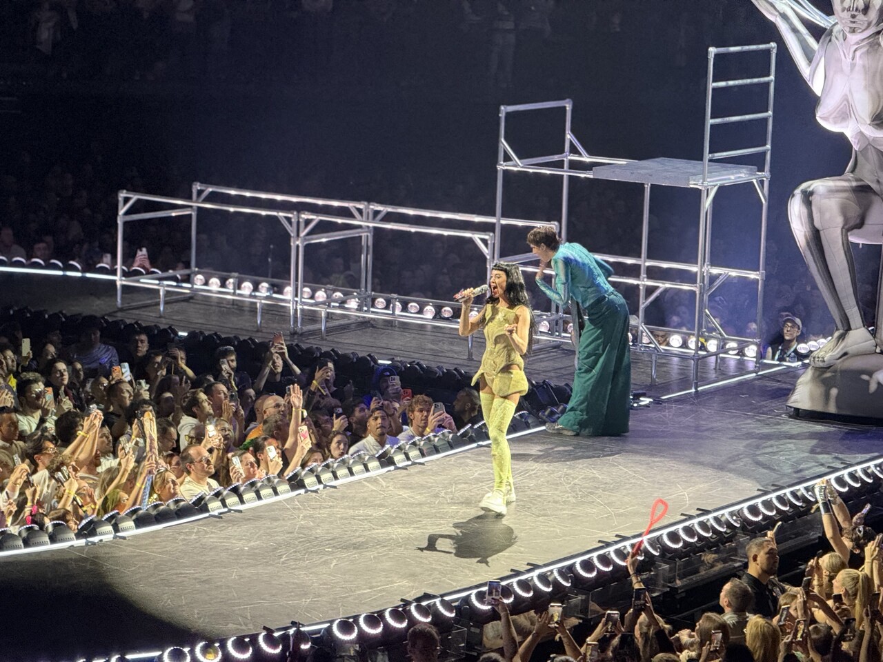 Katy Perry mêlée à la rivalité Lyon/Saint-Etienne en plein concert, sa réaction fait rire
