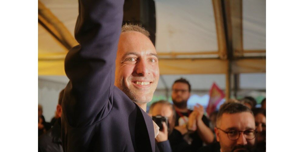 L’une des dernières visites de Raphaël Glucksmann à Grenoble avait eu lieu pendant la campagne des Européennes en 2024.  Photo Le DL /JB.V.