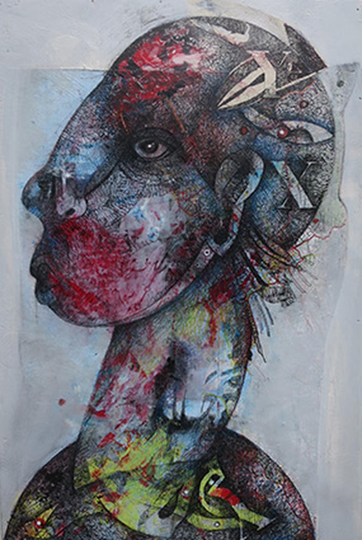 Robert Kéramsi a ouvert une galerie d’art et un café associatif au sein de son atelier. Ici, une œuvre de Bernard Privat.