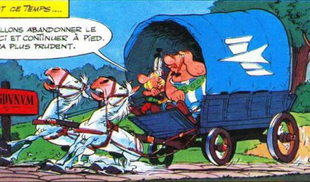 Leur arrivée à Lugdunum.   Capture Astérix Le Tour de Gaule