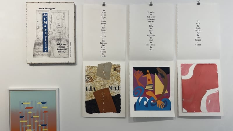 Livre d’artistes de l’Atelier Vis-à-Vis de 2006, Je T’Marseille, avec Jean Mangion (poèmes) et les œuvres de Kijno, Hervé Di Rosa, Alain Soucasse et Claude Viallat.