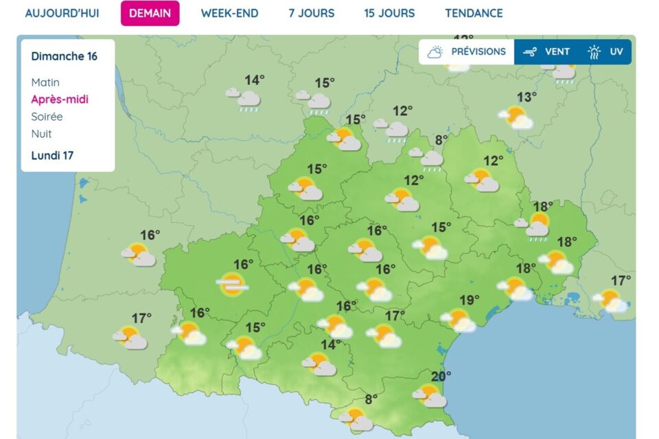 Voici les prévisions en Occitanie dimanche 16 novembre 2025