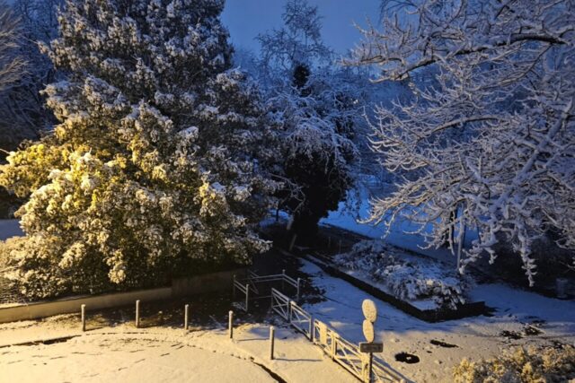 Quelques centimètres de neige sont tombés ce vendredi matin à Grenoble. (© Aline Fleury / Facebook)