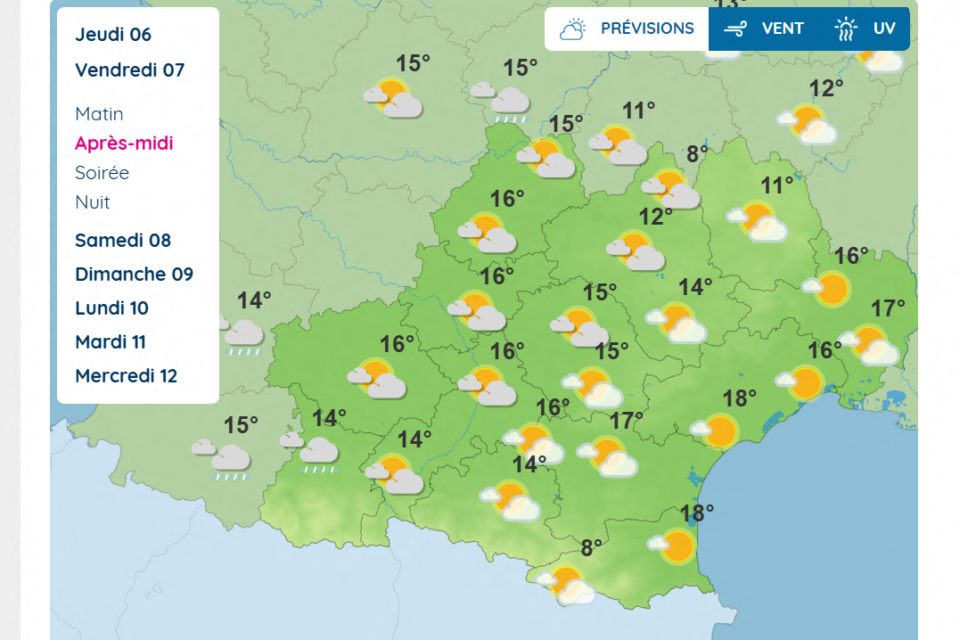 Les prévisions en Occitanie pour ce vendredi 7 novembre 2025.
