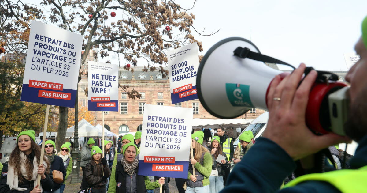 les professionnels de la cigarette électronique manifestent à Strasbourg