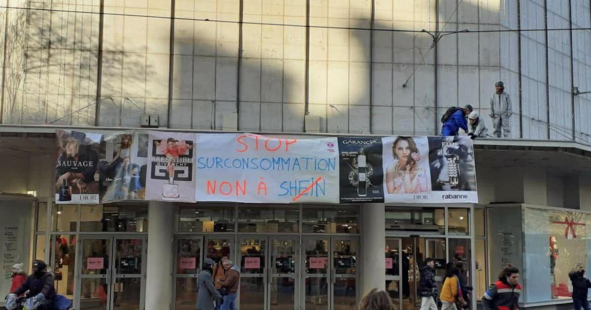 Grenoble. Un produit malodorant répandu et des banderoles déployées pour dénoncer l’arrivée de Shein au BHV