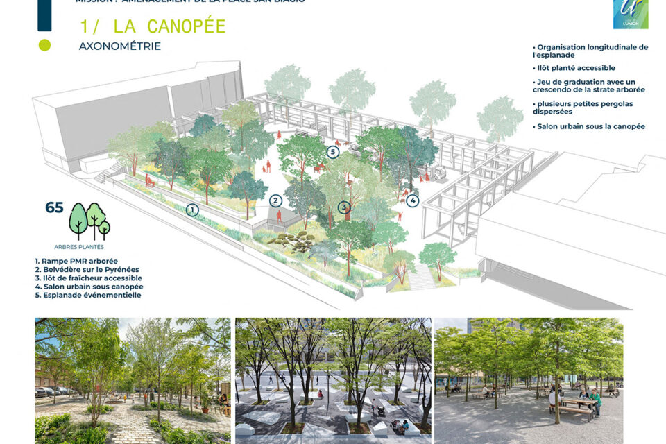Voici à quoi ressemblera la place après végétalisation.