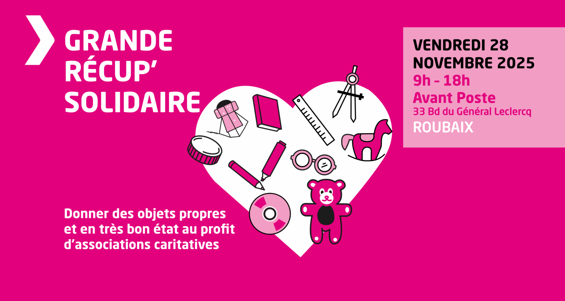 Donnez, partagez, recyclez à la Grande Récup’ Solidaire