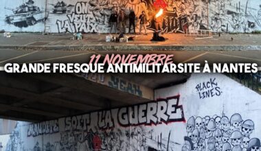 une grande fresque antimilitariste à Nantes