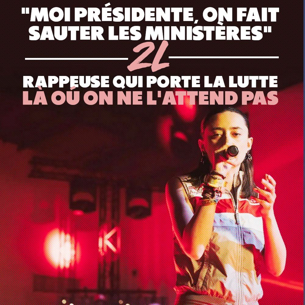 2L au micro, la rapeuse qui porte la lutte où on ne l