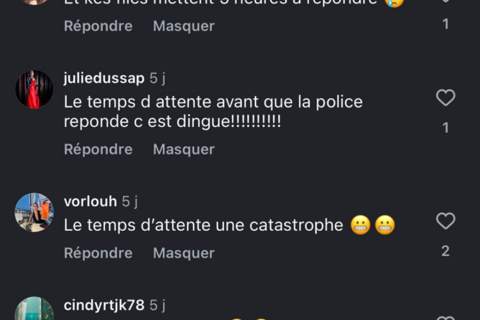 Des commentaires évoquent le long délai de la police pour répondre au téléphone lors du braquage à l'explosif à Lyon.