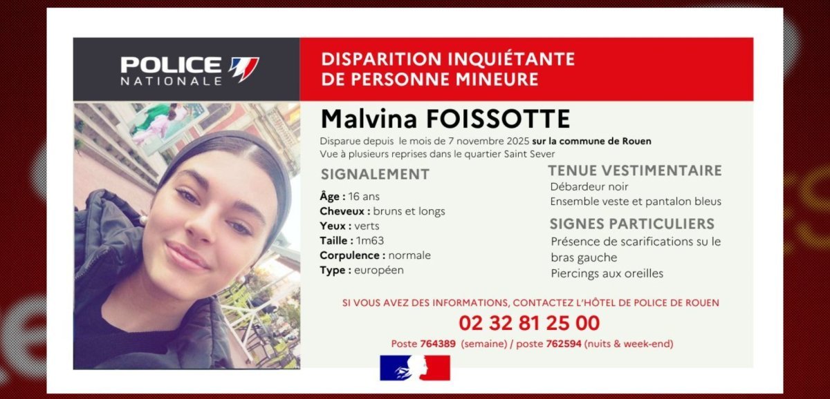 Rouen. La police lance un appel à témoins pour retrouver une adolescente disparue