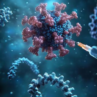 La technologie de l’ARN messager, au cœur des vaccins contre la Covid-19, consiste à envoyer aux cellules une instruction temporaire pour produire une protéine et déclencher une réponse immunitaire. Dans cette étude, ce même mécanisme semble avoir « réveillé  le système immunitaire des patients, renforçant l’efficacité de leur traitement anticancer. © tiger, Adobe Stock, image générée par IA