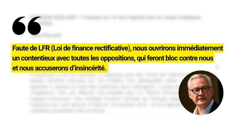Verbatim de la lettre envoyée par Bruno Lemaire à Emmanuel Macron.