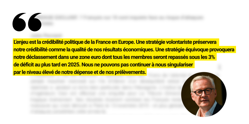 Verbatim de la lettre envoyée par Bruno Lemaire à Emmanuel Macron.