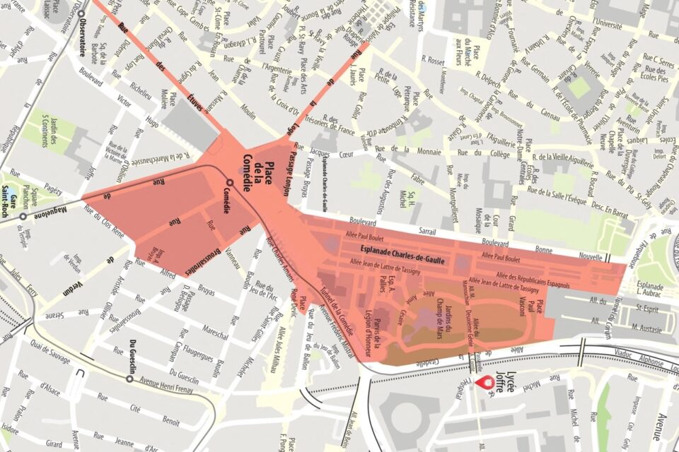 Le périmètre concerné par l'arrêté municipal.