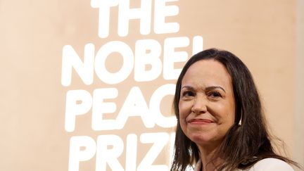 Maria Corina Machado, lauréate du prix Nobel de la paix, lors d'une conférence de presse à Oslo, le 11 décembre 2025. (ODD ANDERSEN / AFP)