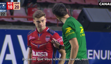 VIDEO "Vous vous croyez où ?" : l’échange remarqué entre le Biterrois Hugo Aubry et l’arbitre Jonathan Dufort lors d’ASBH-Soyaux Angoulême