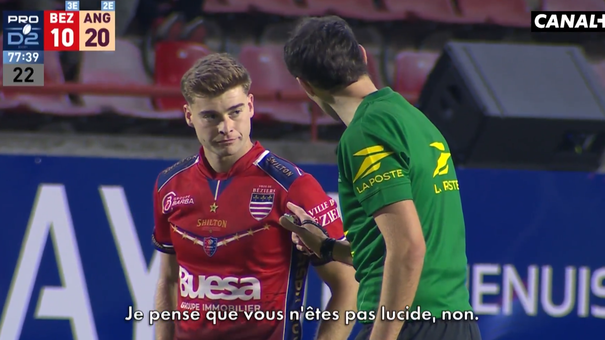 VIDEO "Vous vous croyez où ?" : l’échange remarqué entre le Biterrois Hugo Aubry et l’arbitre Jonathan Dufort lors d’ASBH-Soyaux Angoulême
