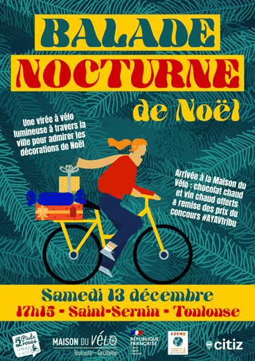 Rendez-vous le 13 décembre pour une balade nocturne, à vélo, dans les rues de Toulouse
