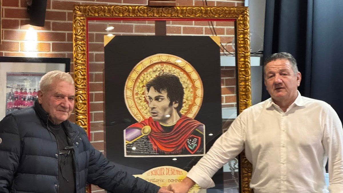 Un tableau en mémoire de Christophe Dominici offert par l’artiste biterrois "Loule"