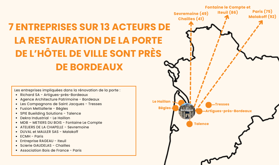 Bordeaux : 880.000 euros pour rénover la porte de l'Hôtel de Ville incendiée