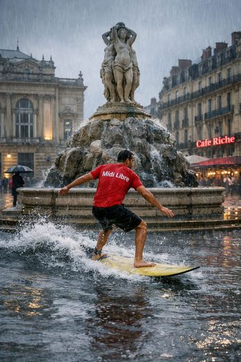 Midi Libre surfe sur l’actualité place de la Comédie.