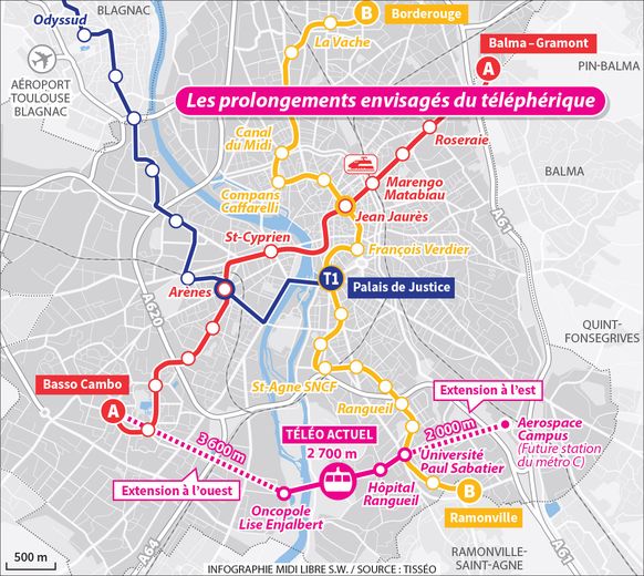 Les extensions envisagées à l’est et à l’ouest.