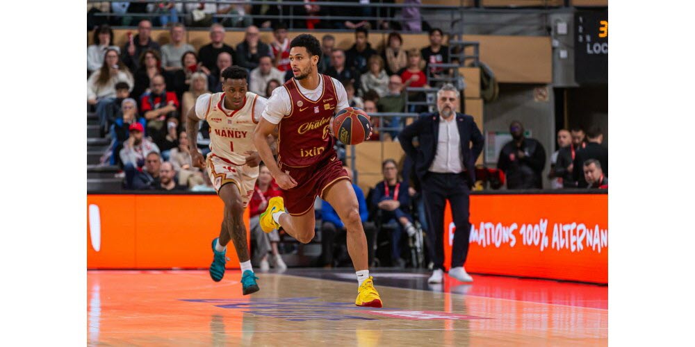 Dans un Colisée en ébulition pour le dernier match de 2025, l'Elan Chalon a réussi à prendre le dessus sur une valeureuse équipe du Sluc Nancy et termine donc l'année à la huitième place. Photo Christophe Dury
