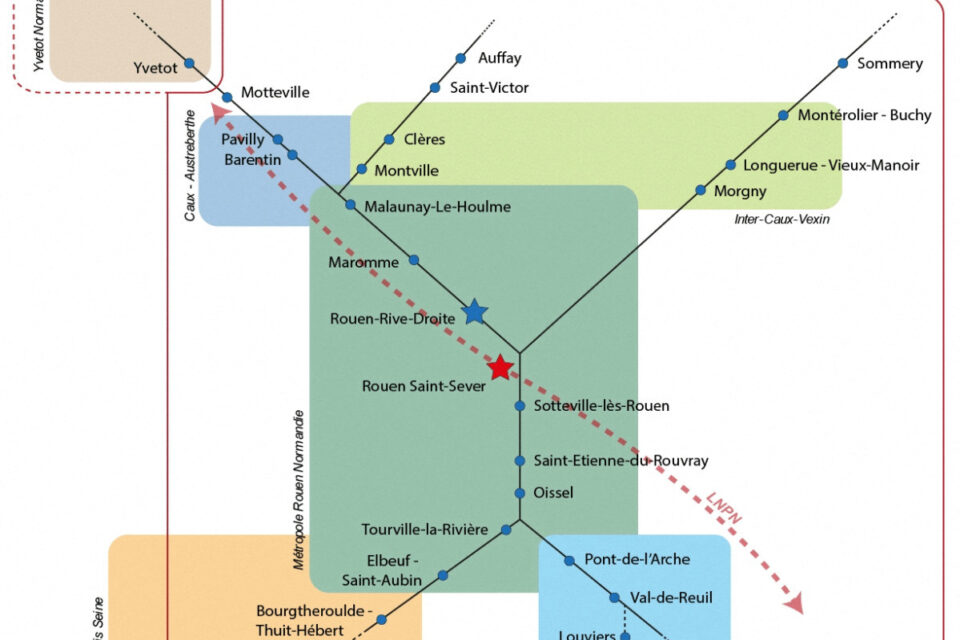 Périmètre concerné par le service express régional métropolitain