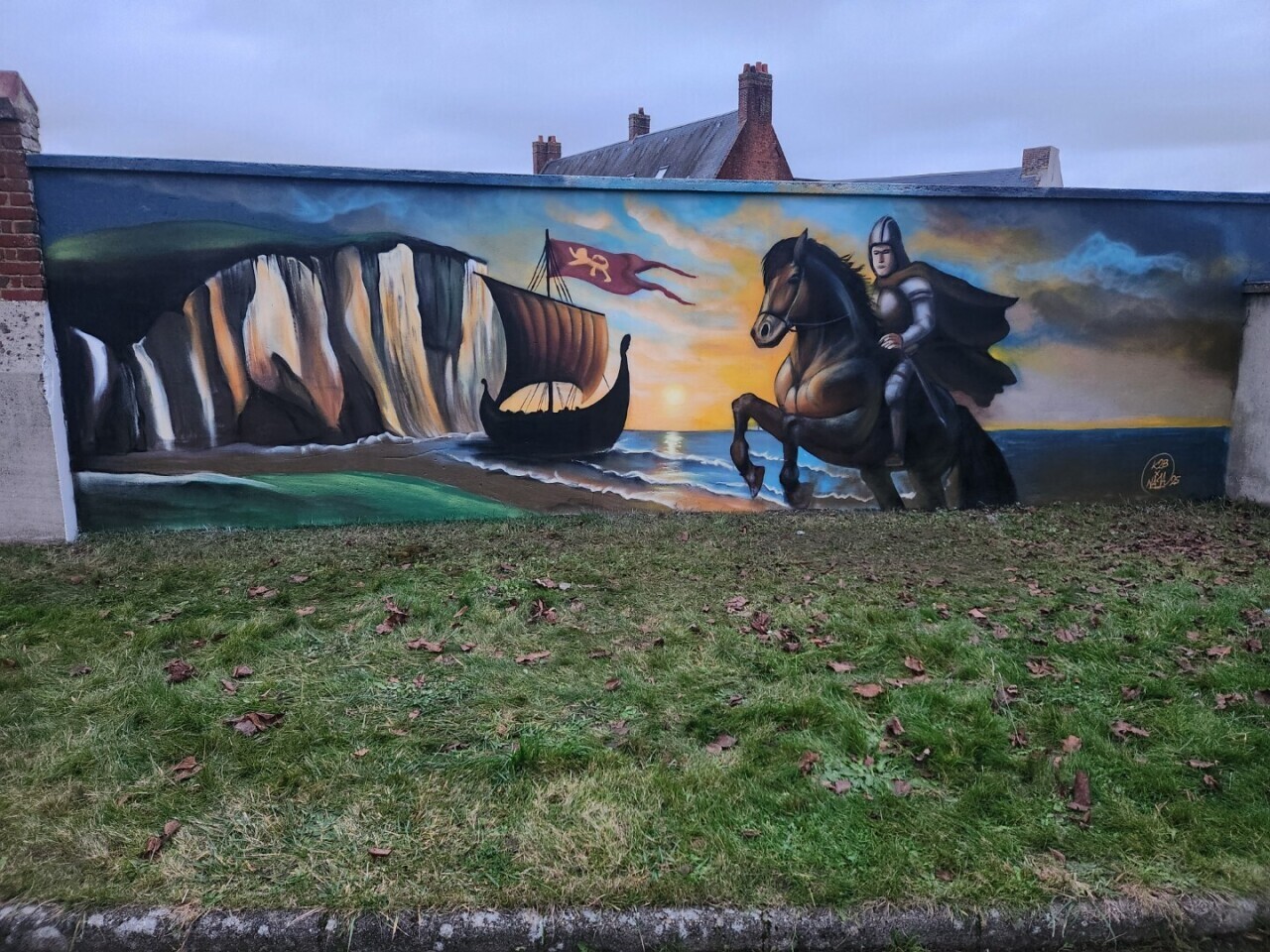 Dans cette commune de Seine-Maritime, une fresque de Guillaume Le Conquérant a été peinte dans un square