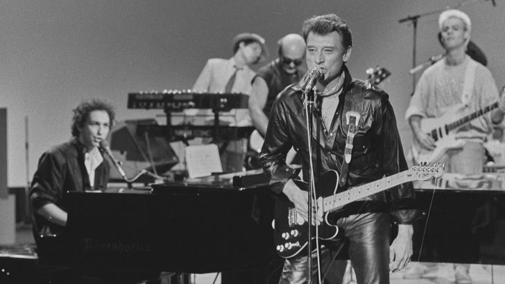 Michel Berger et Johnny Hallyday, ici sur le plateau du « Grand échiquier », en 1985.