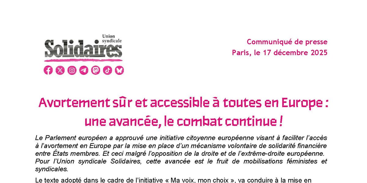 Avortement sûr et accessible à toutes en Europe : une avancée, le combat continue !