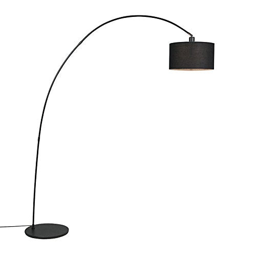 Qazqa vinossa - Lampe arquée - 1 lumière - H 1800 mm - Noir - Moderne - éclairage intérieur - Salon
