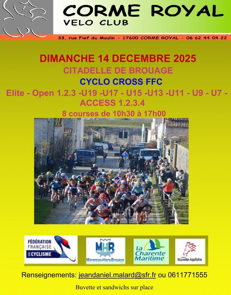 Sud Gironde – CYCLISME — — Résultats du cyclo-cross de la Citadelle de Brouage