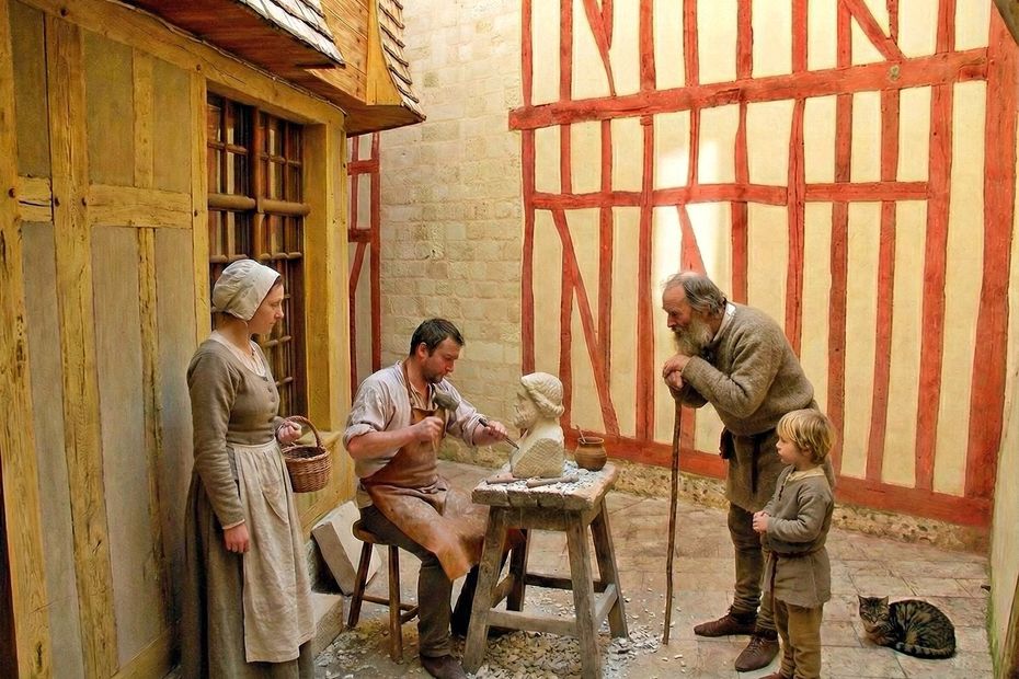 il photographie des lieux anciens désertés et y ajoute des personnages et scènes du passé grâce à l'IA