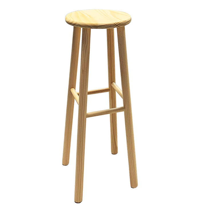 Acan Tradineur Tabouret de cuisine classique haut rond en bois naturel 70 x 26 cm