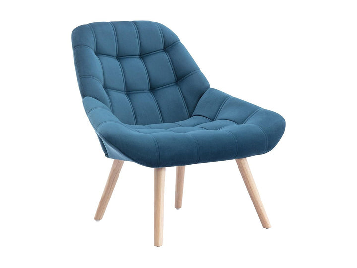 Vente-unique - Fauteuil en Velours Bleu Canard LUOSTO - Scandinave