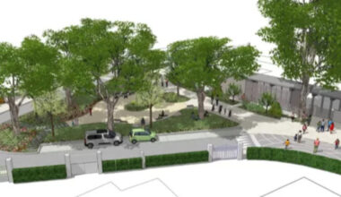 la place Charles-de-Gaulle réaménagée et végétalisée dans le cadre du Plan Canopée